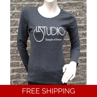 Girlie Grey Long sleeves R-Neck White Front Logo TOS